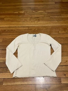 Maglione donna Ann Taylor 100% cashmere avorio scollo a scoop taglia small - Foto 1 di 3