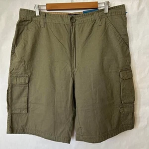Rugged Wear Cargo Shorts Pants Men's Military Olive Cotton Drawstring Size 38 - Picture 1 of 8