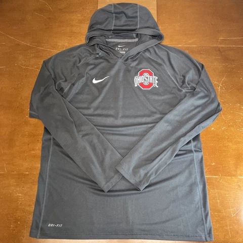 Ohio State Buckeyes Shirt Mens Large Gray Lightweight Hoodie Pullover Nike Cover