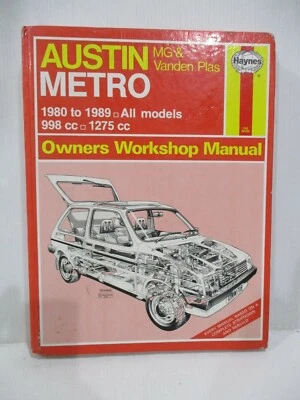 Haynes Austin Metro MG & Vanden Plas - 1980-1989 Istruzioni Manuale Officina - Immagine 1 di 4