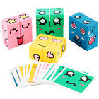 Wooden Expressions Matching Block Puzzles Building Cubes Toy Borad Games Seuhd