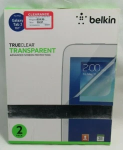 Belkin True Clear Transparent Screen Protection Galaxy Tab 3 10.1 2 Pack - Picture 1 of 2