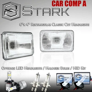 H4651 H4652 H4666 H4656 Head Light Glass Housing Lamp Chrome - 4x6 PAIR (A) - Picture 1 of 4