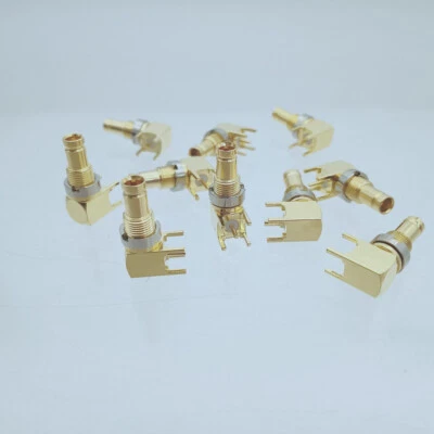 10pcs Connector 1.0/2.3 jack pin Right angle solder PCB mount RF COAXIAL - Image 1 of 2