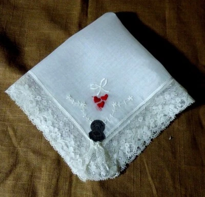 De colección DESCO Bordado Corazones Cinta y Encaje Día de San Valentín Pañuelo 1651 Foto 1 de 4