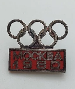 Moskwa 1980 UdSSR Olympische Spiele Moskau 80, alte Vintage Metall Pin, Abzeichen, Revers! - Bild 1 von 2