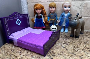Disney Pincess Frozen Anna Elsa 6" Doll Petite Kristoff Bed singing Figure - Picture 1 of 12