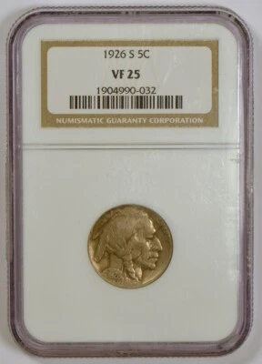 1926-S Buffalo Nickel from the San Francisco Mint Graded VF25 by NGC - Image 1 of 4
