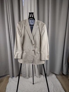 Alan Flusser Men's 100% Cotton Tan, Beige, Suit Sport Coat Blazer Size 46R - Picture 1 of 15