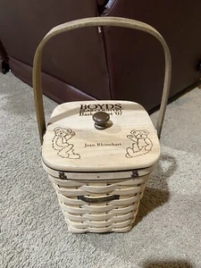 Longaberger Boyds Bear Country Basket Fest 2007 Forro Protector Tapa Madera Firmado - Imagen 1 de 16