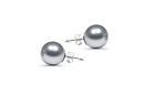 18k White Gold Plated 8mm Fresh Pearl Stud Earrings Made With Swarovski Elements
