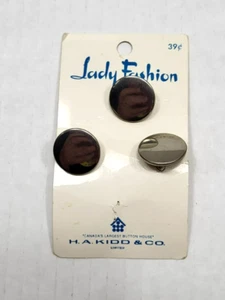 Vintage Judy Fashion 1962 Metal Silver  Buttons with Shank 3 buttons 3/4 inch - Bild 1 von 3