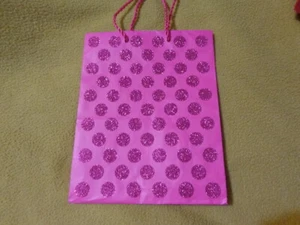 Valentine Anniversary Wedding Love Heart Glitter Polka Dot Pink Red Gift bag - Picture 1 of 11