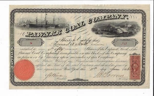 1866 NEW YORK Pawnee Coal Company Stock Certificate #8 Stephen Rowan - Picture 1 of 2