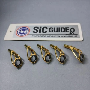 5pcs 8-2.8mm Fuji GPST SIC Japan Tip Top Guide Gold Frame - Picture 1 of 7