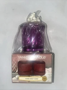 Vela Yankee ~ Luces de té ~ HOME SWEET HOME con soporte Yankee regalo envío gratuito - Imagen 1 de 5