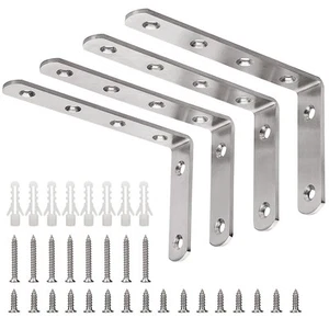 YUMORE L Bracket, 5" x 3" Max Load: 35lb/15KG Heavy Duty Stainless Steel Soli - Picture 1 of 7