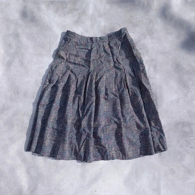 Falda plisada informal country vintage de los 80 midi de lana talla 14 Ditsy floral cabaña Foto 1 de 4