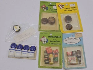Lote de alimentos en miniatura para casa de muñecas + frascos de cocina todos nunca usados 6 paquetes - Imagen 1 de 6