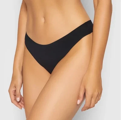 Hanro Invisible Cotton String Thong Underwear Women's Large Black Pull On - Image 1 of 4