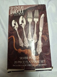 Godinger 20. Plateado barroco siglo 20 piezas. Juego de cubiertos - Imagen 1 de 8