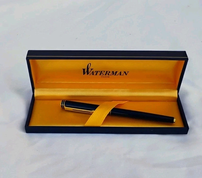 Bolígrafo Waterman Negro Oro Borde Caja Francia  Foto 1 de 4