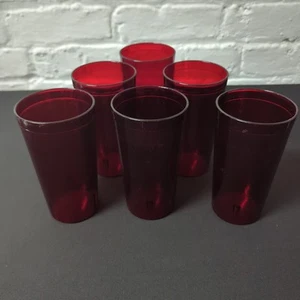 LOT OF 6 PIZZA HUT 16oz RED CUPS 70's/80's VINATGE Sysco Brand Early 80's - Picture 1 of 5