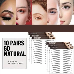 6D Eyebrows Tattoo Real Look Sticker False Eyebrow Waterproof Stick On Makeup UK - Picture 1 of 24