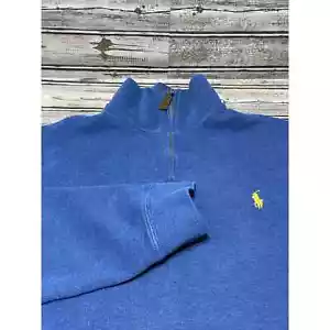Polo Ralph Lauren 1/4 Zip Blue Size Large See Pic - Picture 1 of 6