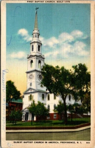 Vintage Linen Postcard First Baptist Church Providence Rhode Island - Picture 1 of 2