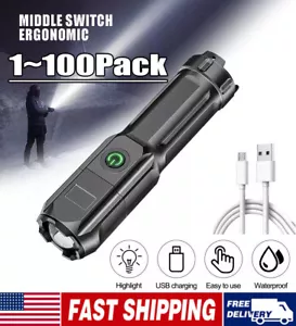 Wiederaufladbare 990000LM LED Taschenlampe taktische Polizei superhelle Taschenlampe zoombar - Bild 1 von 10
