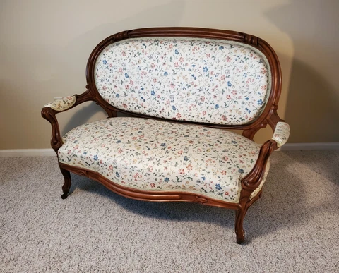 Antique Louis XVI Style Cameo Back Sofa - Wood Carved - Late 19th Century Settee Cover