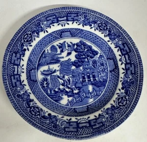 Platillo de 6" para taza plana azul sauce (liso) de John Steventon & Son de colección - Imagen 1 de 4