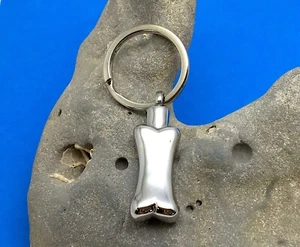 Dog Cremation Pendant Urn Keychain 1" Key Ring for Ashes Pet Bone Silver Gift - Picture 1 of 9
