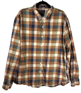 J.Crew Flannel Shirt Mens XXL Multicolor Plaid 100% Cotton Long Sleeve Button-Up - Picture 1 of 12