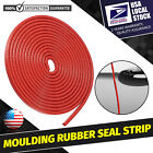 60Feet Car Door Edge Guard Moulding Trim Strip Rubber Metal Seal Protector Red