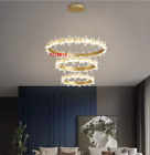 Modern Flower Crystal Chandelier Ceiling Led Light Pendant Ring Adjust Fixture