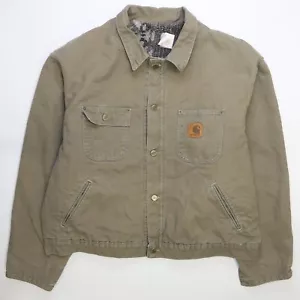 Giacca da lavoro vintage Carhartt in tela taglia 2XL foderata azteca JP1021 - Foto 1 di 6