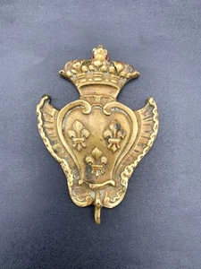 Bronze Miniature Holder or Watch Decor Lily Flowers & Royal Crown 19th Century - Picture 1 of 7
