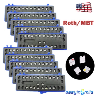 Paquete de 1/10 soportes cerámicos ortodoncia MINI Roth/MBT 022 345 ganchos brackets transparentes Foto 1 de 4
