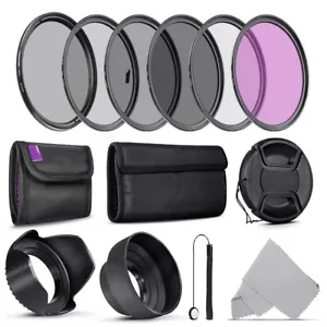 49mm-82mm Lens Filter 13 in 1 Kit : UV,CPL,FLD,ND2,ND4,ND8,Lens Hood Filter Pack - Picture 1 of 18