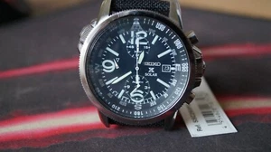 SSC293P1 Seiko ProspeX Aviator pilot chronograph solar quartz case 42mm black - Picture 1 of 21