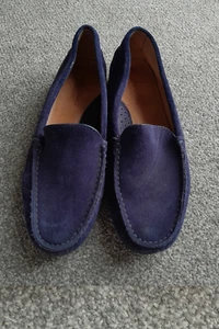 Marineblaue Wildleder Damen Halbschuhe Schuhe Gr. 37 1/2 Klassischer Mokassin Slipper Schuh - Bild 1 von 10
