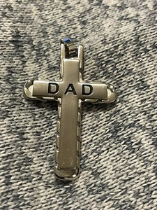 Dad Cross Pendant, Charm. - Picture 1 of 3