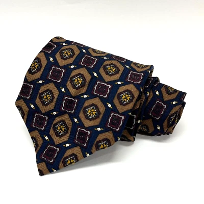Bill Blass for Lord & Taylor Men's Neck Tie - 100% Silk Geometric Floral Pattern - Image 1 of 4
