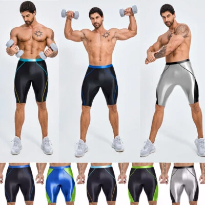 Pantalones Cortos Brillantes AMORESY Hombres Pantalones Deportivos Entrenamiento Correr Culturismo Entrenamiento Nuevos Foto 1 de 4