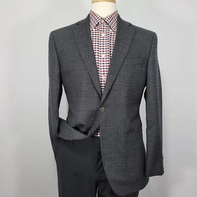 Abrigo Blazer Deportivo Patrick James Para Hombre Dos Botones Gris Carbón Lana Talla 40R Foto 1 de 4