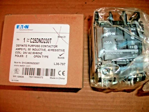EATON C25DND230T 24V COIL 2 POLE 30A/40A CONTACTOR - 7 AVAILABLE - Picture 1 of 1
