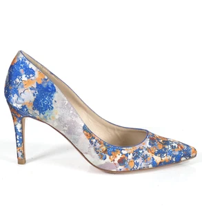 LK Bennett Heels Court Shoes Stiletto FLORET Satin Blue Grey Pointed UK 6 EU 39 - Picture 1 of 18