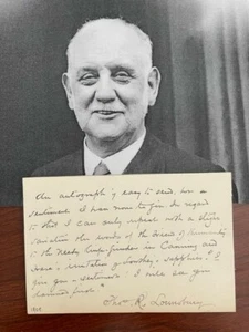 THOMAS R LOUNSBURY SIGNED NOTE, LITERARY HISTORIAN CRITIC, YALE, ROBERT SOUTHEY - Picture 1 of 1